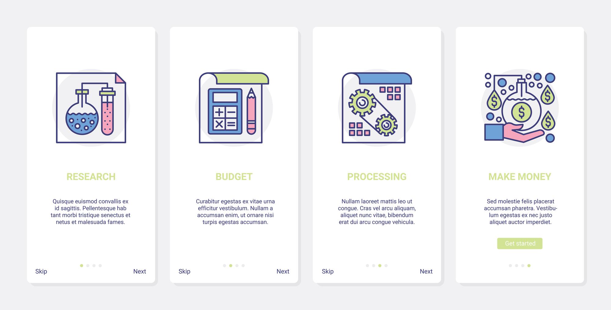Pricing illustration with package cards